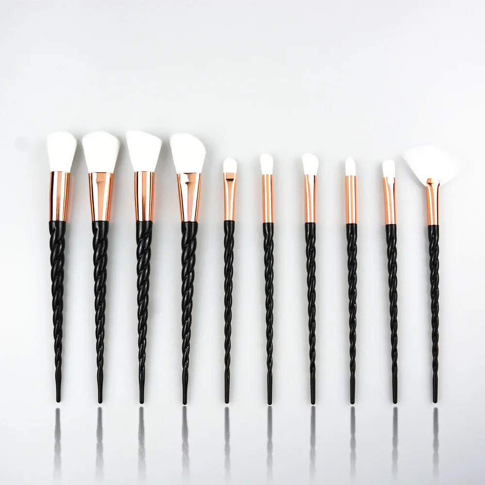 

10pcs Unicorn Makeup Brush Set Foundation Blending Powder Eye shadow Make Up Brushes White Black Cosmetic Beauty Make Up Tools