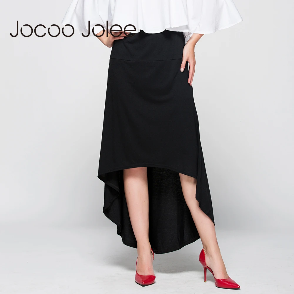 Jocoo Jolee Women Asymmetrical Skirt Swallow Tail Natural Waist Casual Party Beach Fitted