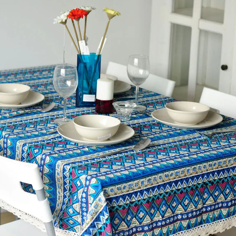 free shipping Ethnic cloth tablecloths Mediterranean cotton linen