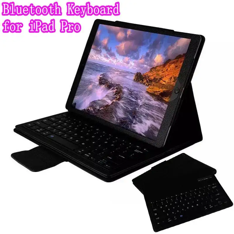 

Top Quality Stand Smart PU Leather Case Cover With Detachable Bluetooth keyboard for iPad Pro 12.9 inch Tablet+Retail Box