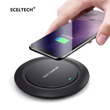 SCELTECH Qi Быстрое беспроводное зарядное устройство для iPhone X XS Max 8 Plus XiaoMi samsung Note 9 8 S8 S9 Plus USB телефон Беспроводная Быстрая зарядка