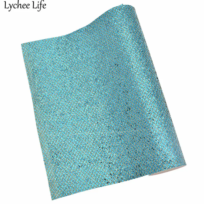 Lychee Life 29x21 см сетчатая блестящая ткань из искусственной кожи A4 PU сделай сам Товары