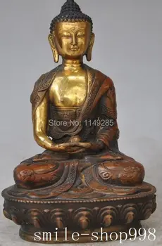 

Chinese Tibetan Buddhism Bronze copper sakyamuni Medicine Buddha Amitabha statue