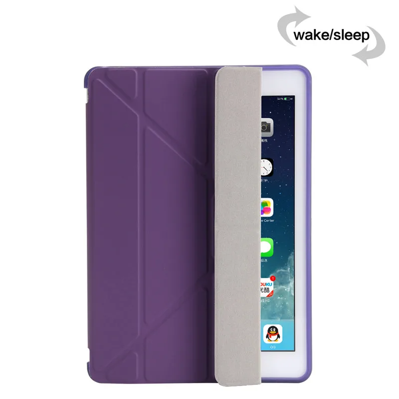 ТПУ силиконовый мягкий тонкий магнитный чехол для apple ipad air 1 ipad 5 Чехол для планшетов для ipad air кожаный чехол smart 5 тонкий+ пленка - Цвет: purple