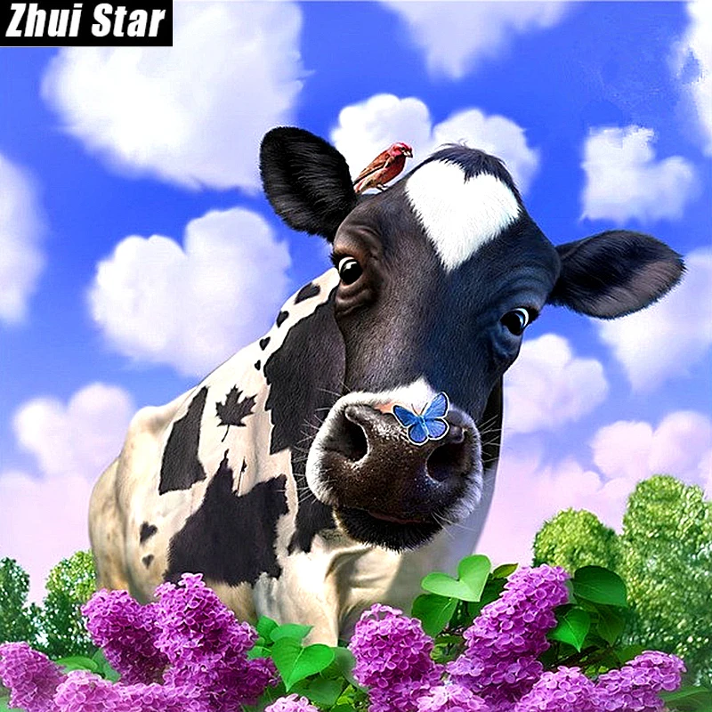 

Full Square Diamond 5D DIY Diamond Painting "Cows" Embroidery Cross Stitch Rhinestone Mosaic Painting Home Decor Gift