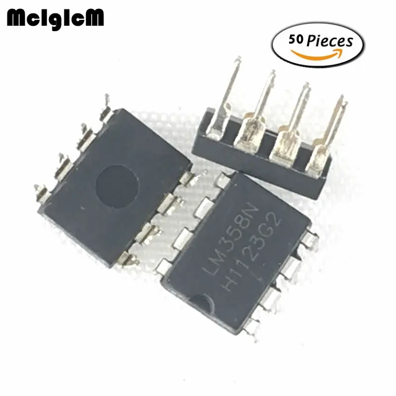 MCIGICM 50 шт. dc ic lm358 lm358n lm358p dip dip8 схема усилителя ОУ | Электронные компоненты и