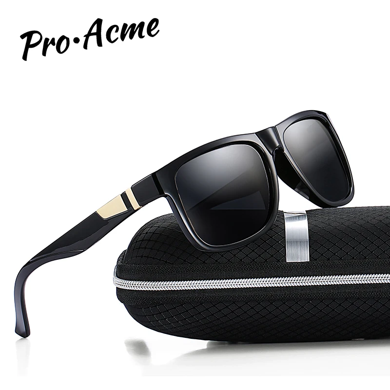 

Pro Acme Brand Men's Vintage Square Sunglasses Polarized UV400 Lens Eyewear Accessories Male Driving Sun Glasses for Women P0966