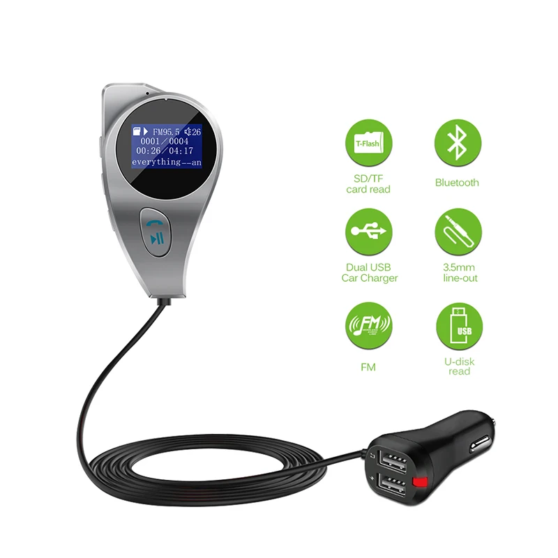 Nulaxy Беспроводной Bluetooth FM передатчик модулятор MP3 музыкальный плеер громкой связи