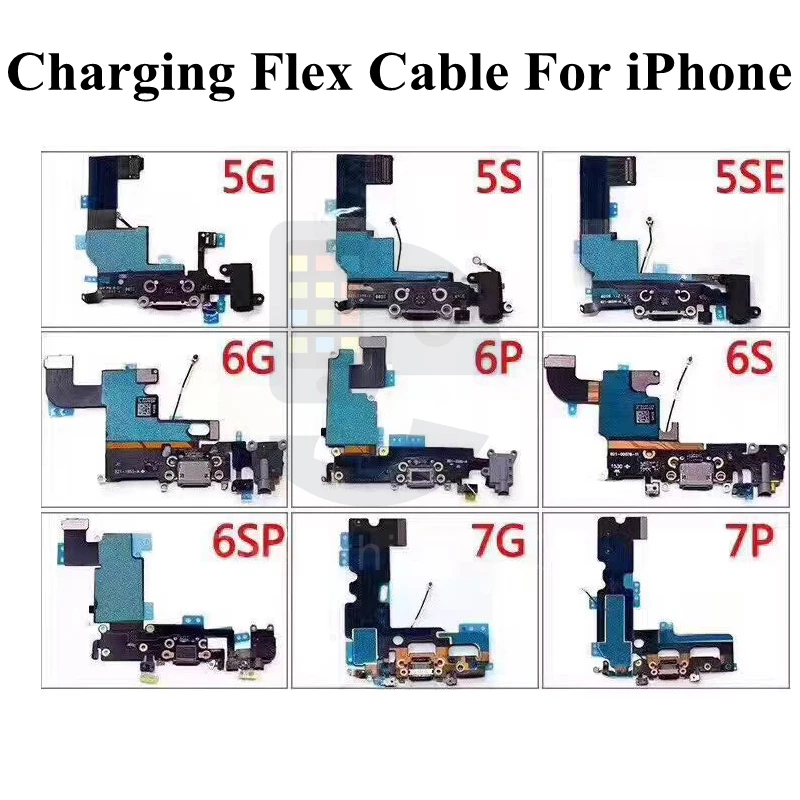 Оригинальные запасные части для iPhone 6 6S 7 8 X usb зарядный порт гибкий кабель Зарядка порт розетка док-станция Соединительная плата модуль