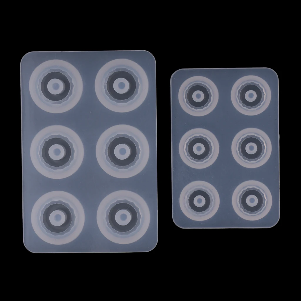 4 Sets Resin Casting Molds, Silicone Resin Jewelry Mold Making Large Hole European Spacer Beads DIY Mold - 2 Styles & Sizes