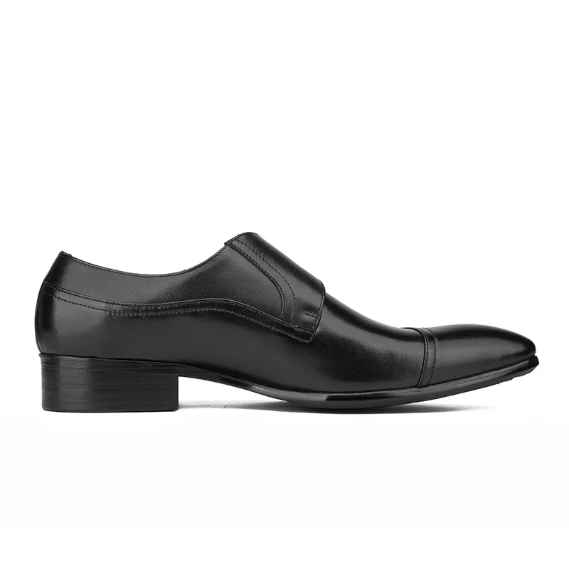QYFCIOUFU/модельные туфли из натуральной кожи с пряжкой; Мужская офисная обувь без застежки; официальная обувь с острым носком; итальянская