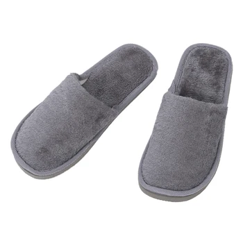 

Fashion Boutique Men Gray Fleeces House Soft Winter Warm Slippers UK 8.5 for Feet Length 27 cm