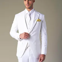 Белое свадебное смокинги белых мужские свадебные костюмы жениха Tuxedos формальный повод костюмы ну вечеринку ужин костюмы