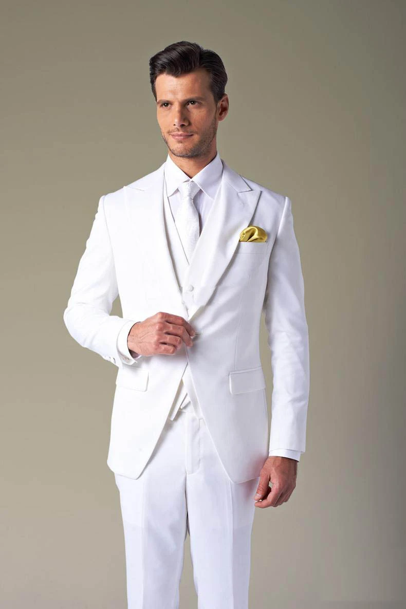 Esmoquin blanco para boda, trajes de boda para hombre, esmoquin para novio, formales para ocasiones, trajes de cena para fiesta|dinner suit|men bridal suitssuit groom - AliExpress