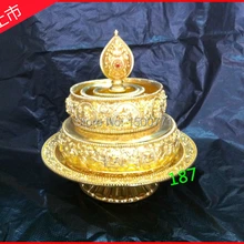 Тантрические принадлежности для рукоделия, непальский медный диск, труба Manzanar, четыре-плюс линии/для мандалы/с подносом