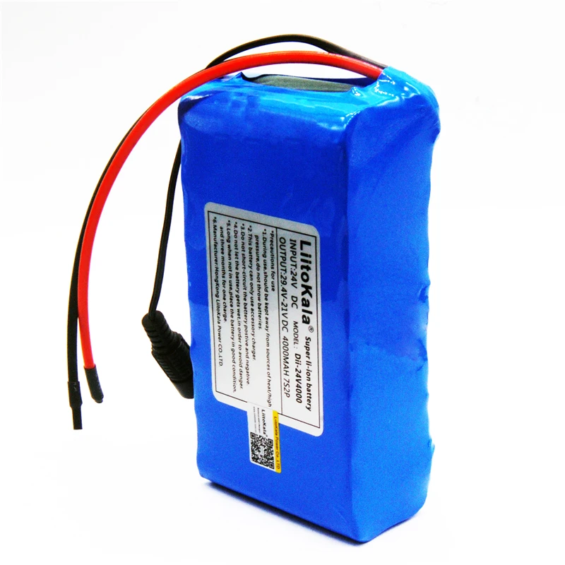 LiitoKala 24V 4ah 6ah 8ah 10ah 12ah аккумулятор 15A BMS 250w 29,4 V 10000mAh аккумулятор для инвалидных колясок электродвигатель