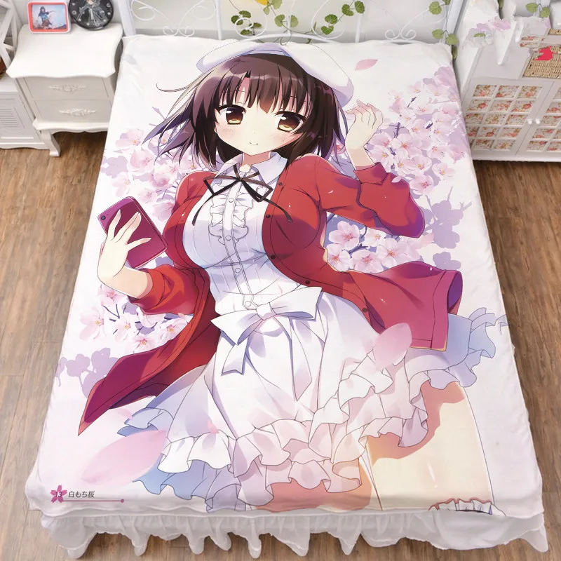 Японский аниме Saenai Heroine no Sodatekata персонажи сексуальная девушка кату Megumi простыня и