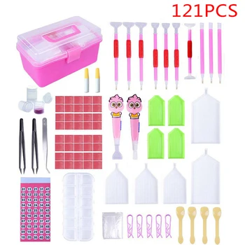 

121pcs/set Useful DIY Crafts Accessories 5D Diamond Painting Cross Stitch Tools Kits Multifunction 3D Diamond Painting Tools Set