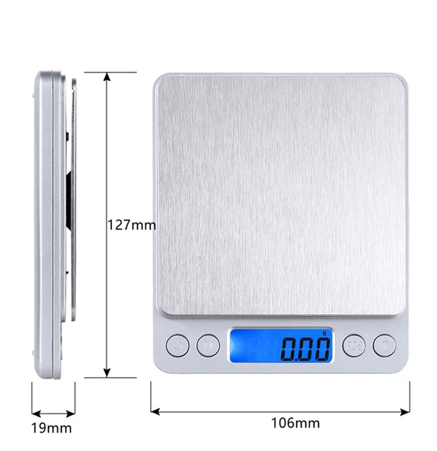 Digital Food Scale, Kitchen Scale For Food Ounces And Grams High Accuracy  Mini Gram Scale For Cooking, Baking, Jewelry, Tare Function, 2 Trays, Lcd Di