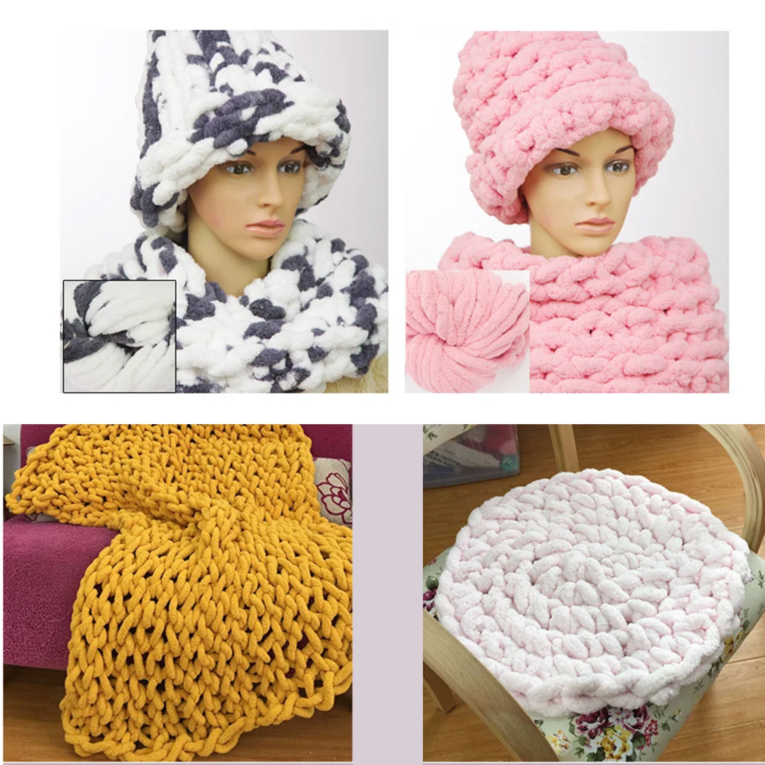 

Warm Thick Yarn For Knitting Threads Hand Knit Cushion Soft Polyester Crocheting Wool Needles Hand Hand-woven