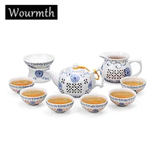 Wourmth новое поступление керамический чайник gaiwan рыба чайная чашка из фарфора китайский чайный набор кунг-фу