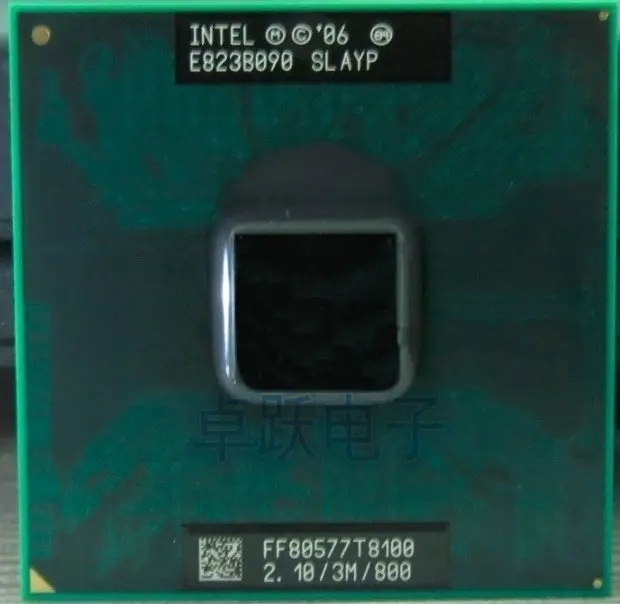 Для intel t8100 CPU Core 2 Duo T8100 3M Cache/2 1 ГГц/800/двухъядерный процессор Socket 479 для ноутбука GM45