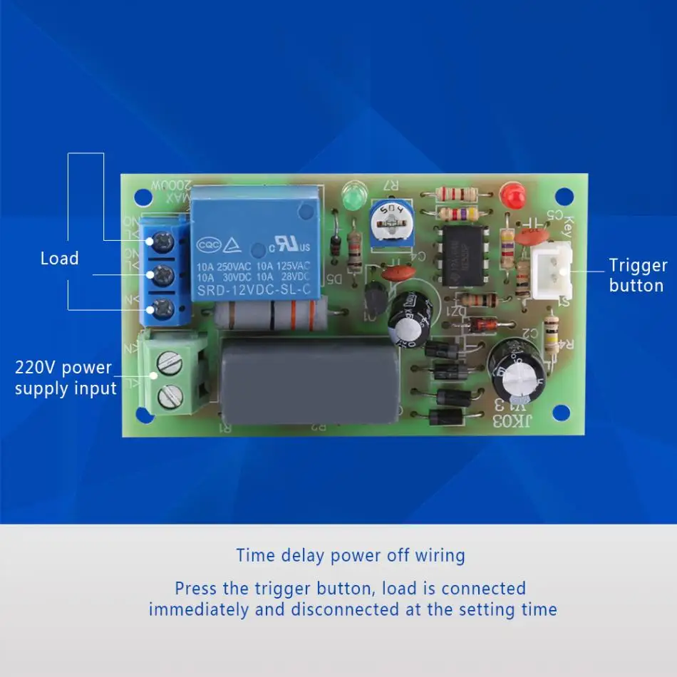 Переменный ток 220 В время задержки срабатывания цепи таймер релейный модуль переключатель цикл регулируемый таймер задержки переключатель модуль