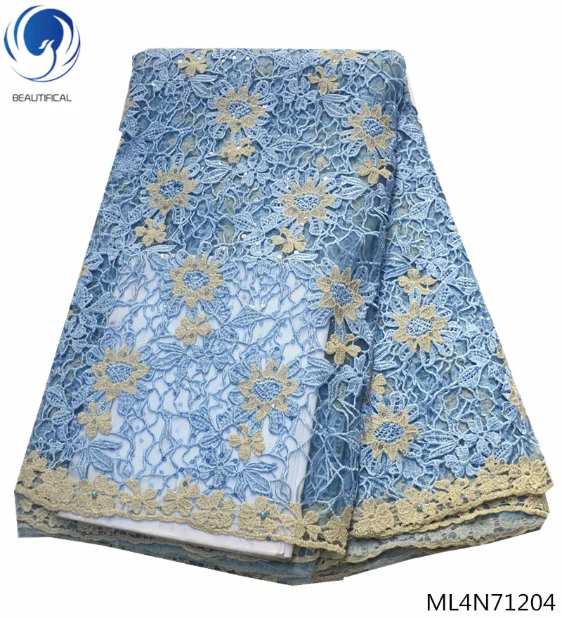 

Beautifical french lace fabrics with sequins Embroidered 2019 new design laces fabrics net laces fabric 5yards/lot ML4N712