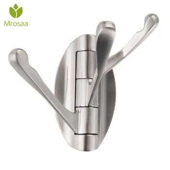 

Multipurpose Bathroom Robe Hooks Kitchen Heavy Solid Metal Wall Mount Triple Swing Arms Hanging Zinc Alloy Coat Hook Hanger