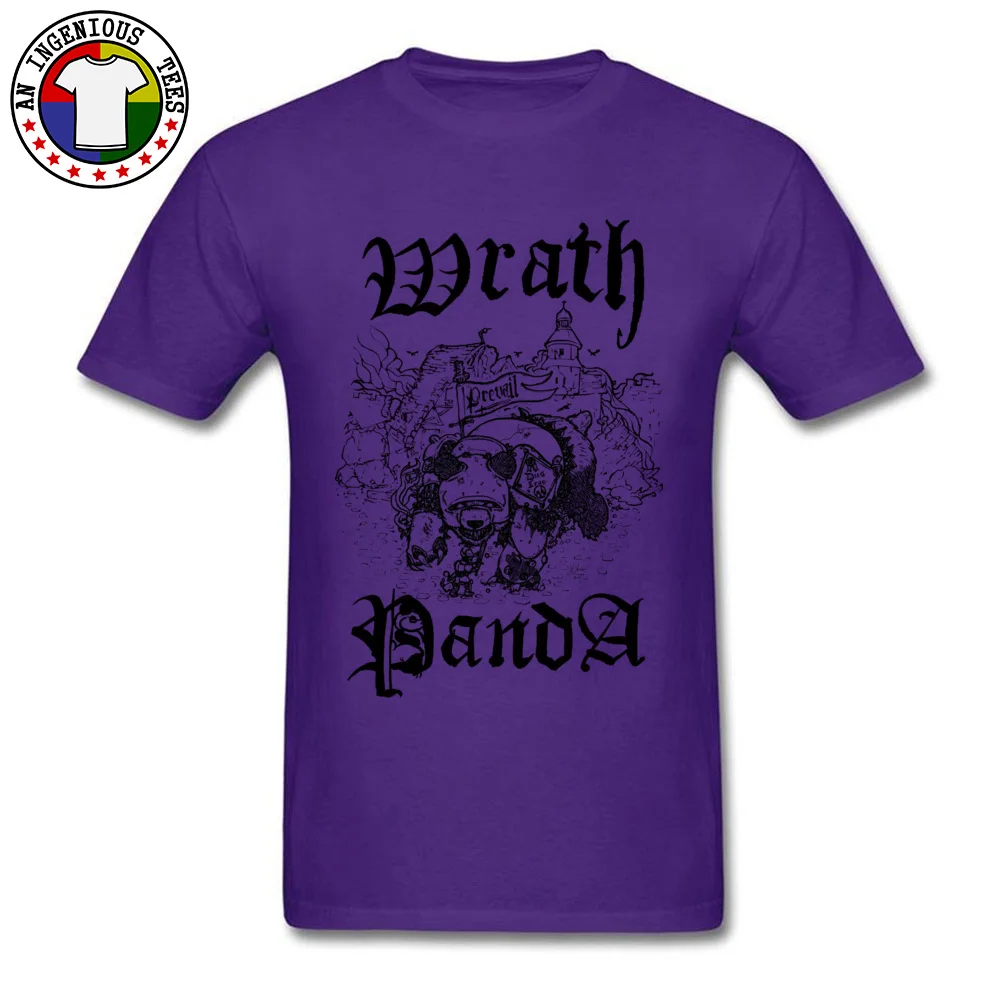 Crewneck Wrath Panda Classic 100% Cotton Men's T-Shirt Normal Short Sleeve T Shirt 2018 Newest Slim Fit Tops & Tees Wrath Panda Classic purple