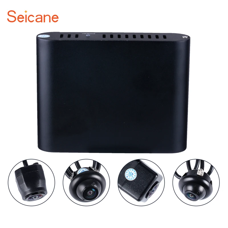 Seicane Универсальная автомобильная система поддержки парковки с объемным видом на 360 градусов с 4 камерами 180 градусов, 2D дисплей, запасной обратный автомобильный комплект