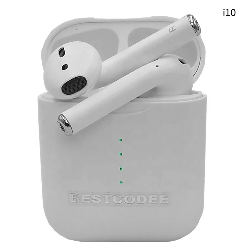 

2019 Hot wholesale earbuds i10 tws 5.0 earphone with wireless charging function touch auto paring 5.0 earphone
