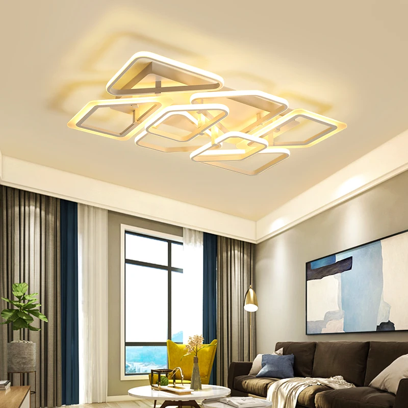 

Square ring chandelier living room bedroom dining room home AC85-265V white modern LED chandelier chandelier lamps free shipping