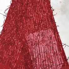 Красивый вид вышивка блестки Тюль Сетка кружевная ткань H-1971021 с хорошим качеством для вечернего платья