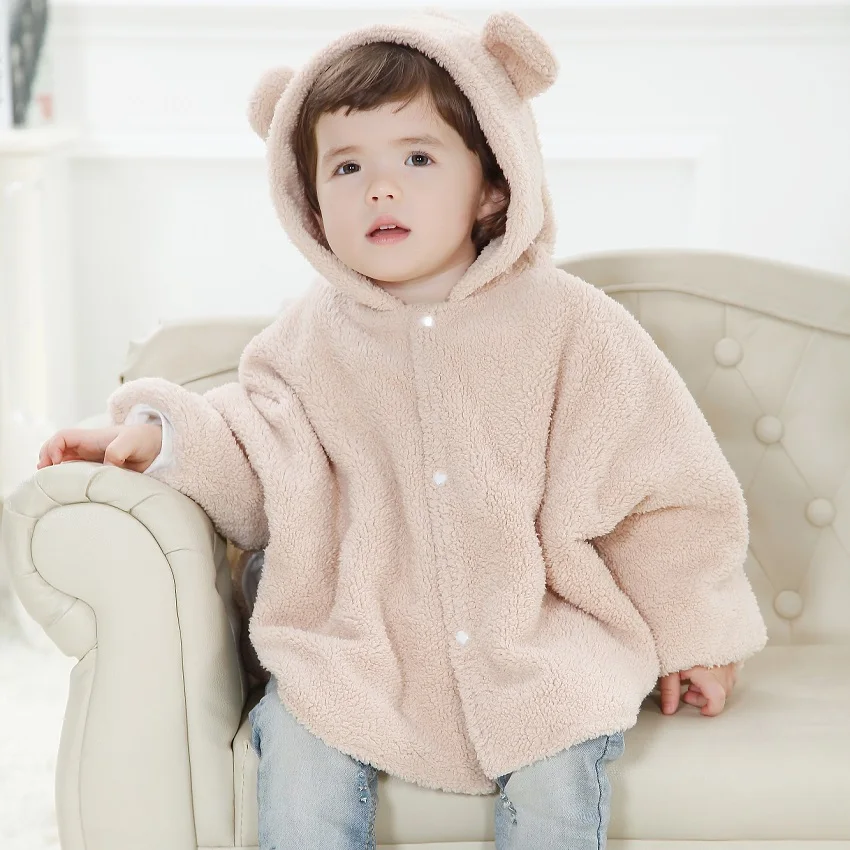 chaqueta con cremallera y capucha Hooyi Abrigo de forro polar con capucha para bebés y niñas con orejas de conejo y oso para recién nacido cálido invierno 