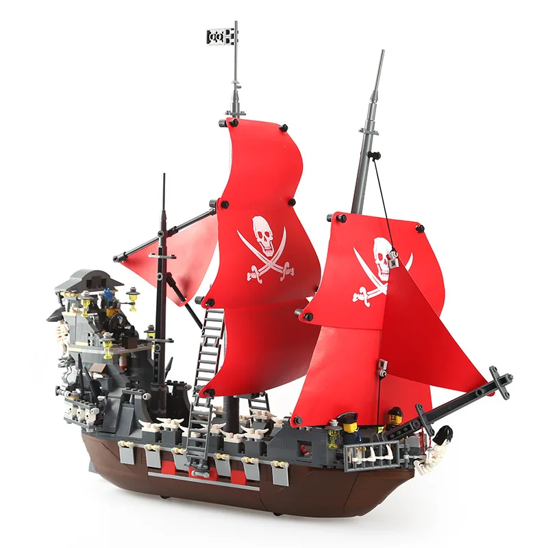 

Model building kits compatible with city Pirates ship king 3D blocks Educational model building toys hobbies for children gift
