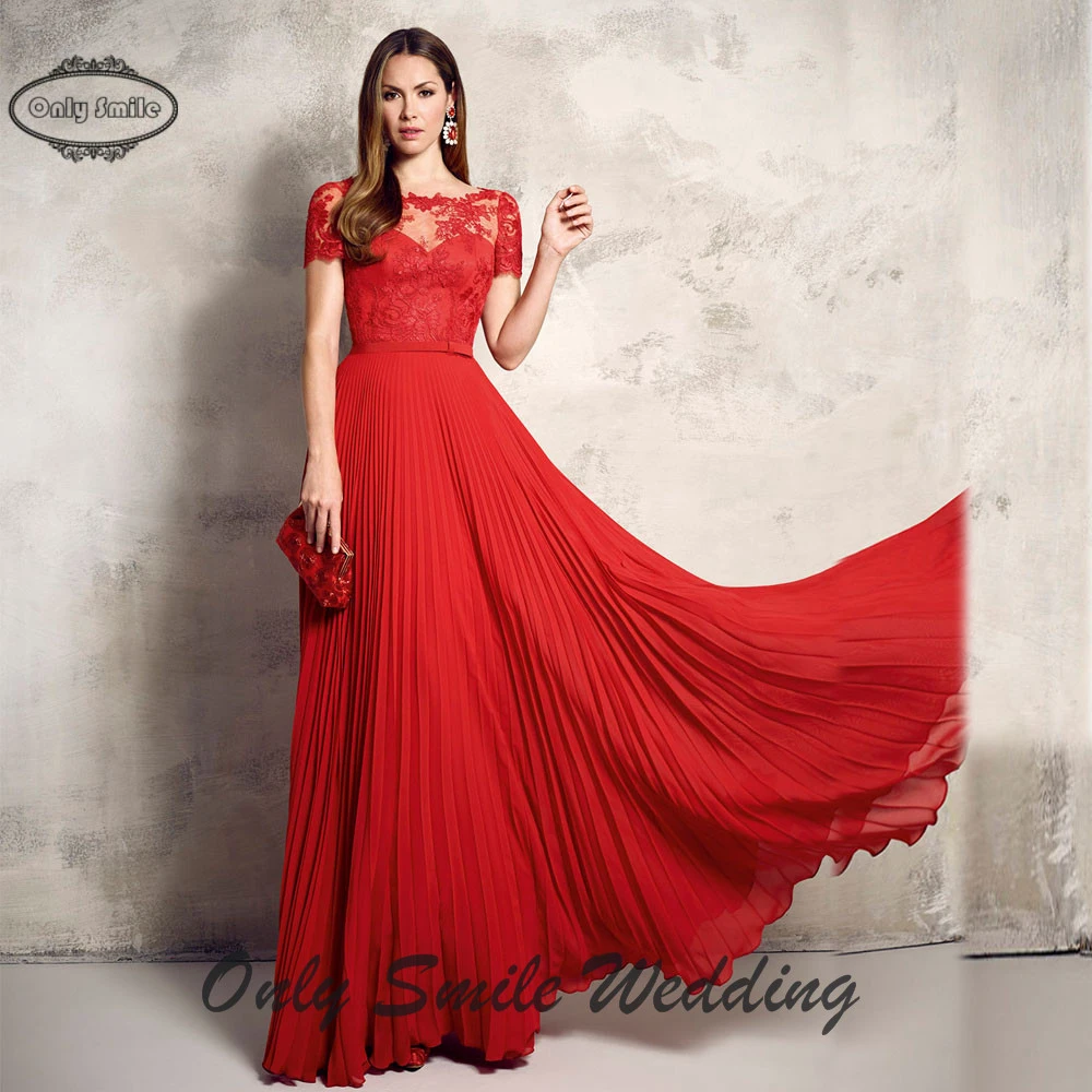 Sexy piso de gasa vestidos de gala de encaje rojo corto mangas largas vestidos formales largos vestidos de noche de china|gown material|gown silkgown party - AliExpress