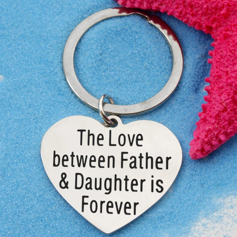 

The Love Between Father And Daughter Is Forever Keychain, heart keychain Father's day Dad Birthday Gifts from daughter