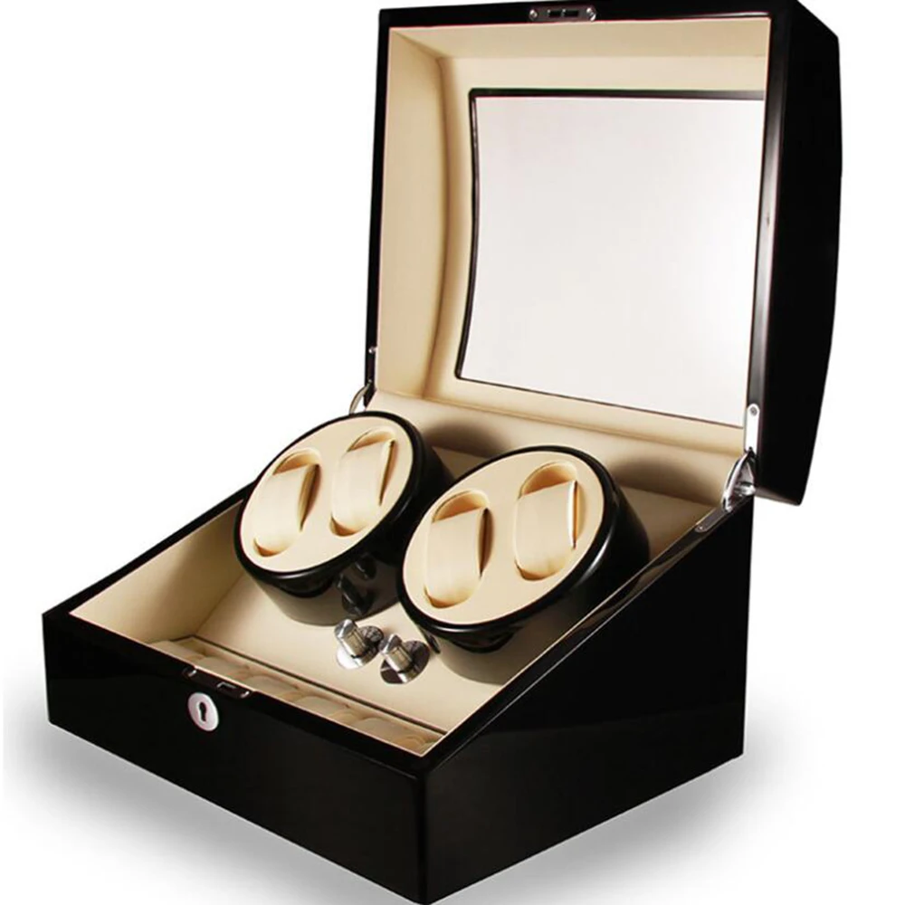 

SKYDOVE Black Wooden Watch Winder 4+6 Box Motor Automatic Mechanism Gratis Verzending Drop Shipping