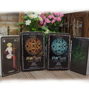

Classic Mysterious Tarot Board Game Cards Chinese/English Edition for Astrologer with Metal Box