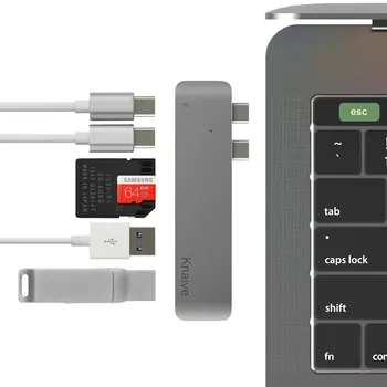 

USB C Hub with 3 USB 3.0 Port 4K HDMI Card Reader RJ45 Port Type-C Power delivery for Macboo