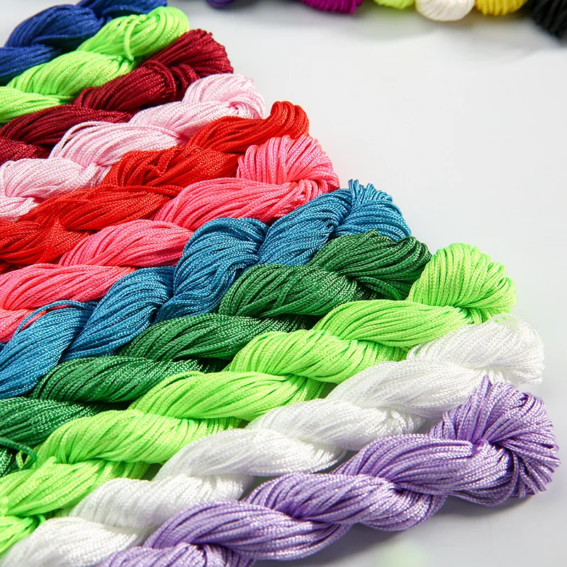 

DIY Braided String 24M Long 1mm Chinese Knot Wire Cord Macrame String Thread For Tassels Necklace Bracelet