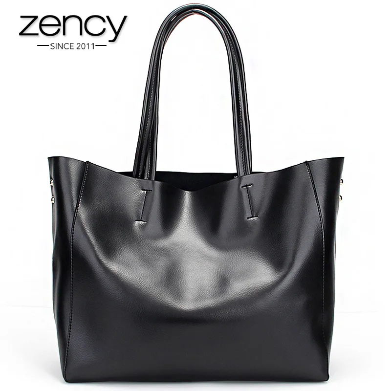 Zency Fashion Women Real Genuine font b Leather b font Casual Women font b Handbag b