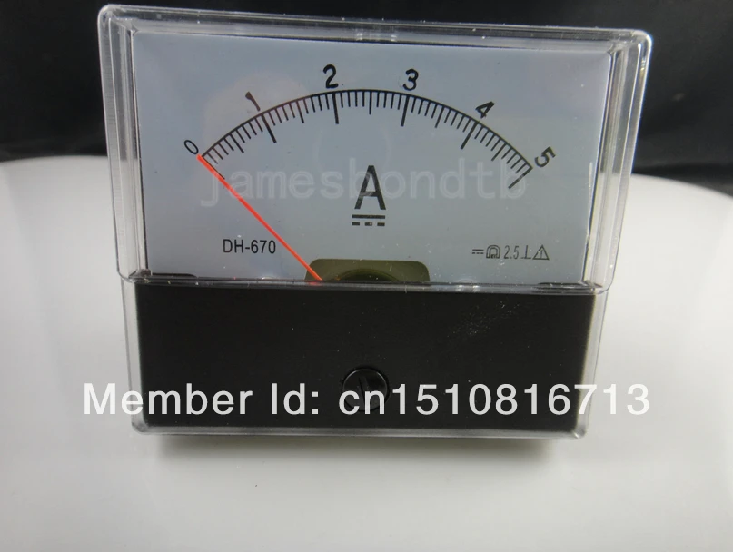 Аналоговый усилитель Панель Meter Текущий амперметр постоянного тока 0-5a 5A