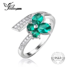 JewelryPalace Mariposa 1ct Creado Nano Ruso Esmeralda Anillo de 925 Joyería de Plata Esterlina para Las Mujeres de Joyería de Moda Elegante