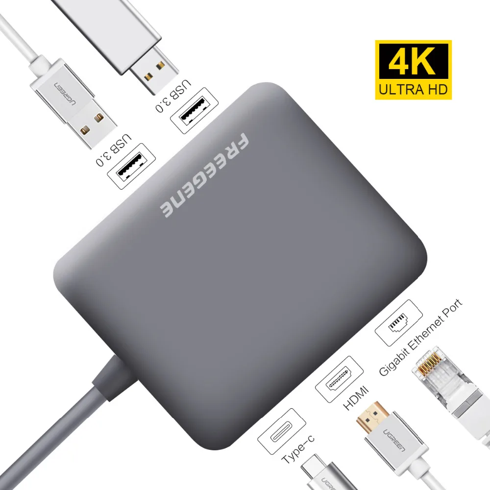 2-Port Type C 5Gbps Power Delivery 3 USB Type C 3.1 Hub Dock Adapter 2 Port USB 3.0