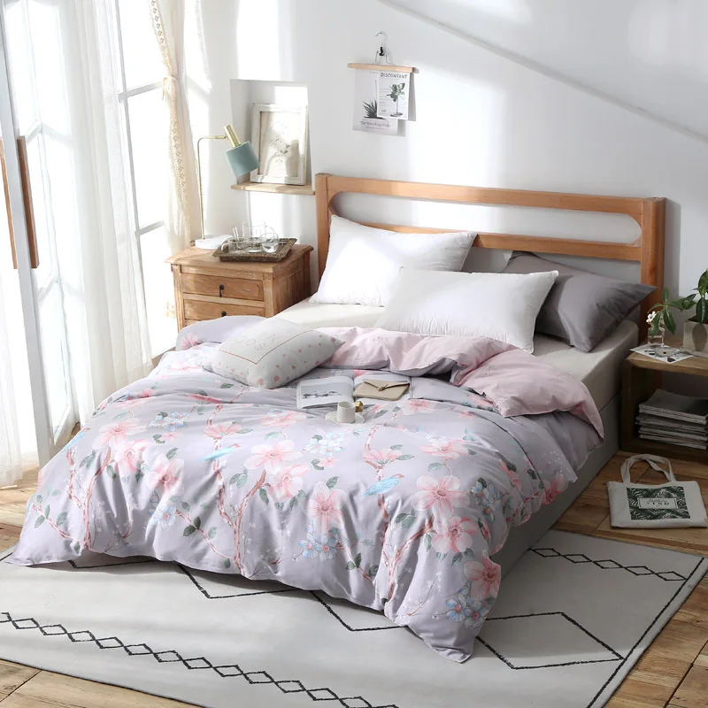 

Purple Print Luxury Twin FUll Queen King Size Soft Duvet Cover 100% Cotton Fiber Reactive Prints Quilt Cover Only Bedding Set