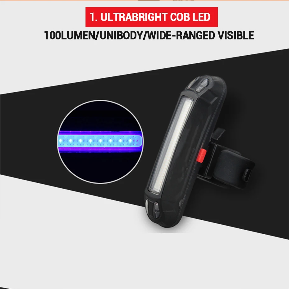 Clearance VICTGOAL Bike Light USB Rechargeable Bicycle Backlight LED Bike Rear Light Waterproof Cycling Safety Lights MTB Warning Lamp 2