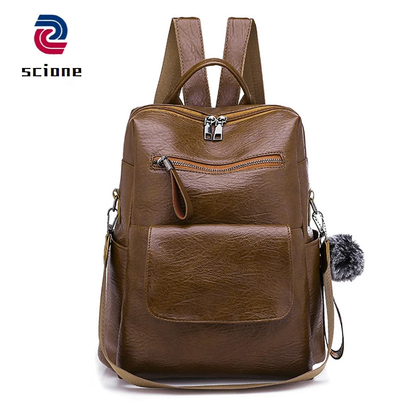 

Fashion Women Backpack High Quality Youth Leather Bags for Female School Back Black Bagpack for Teenage Girl Travel Tourist Bag