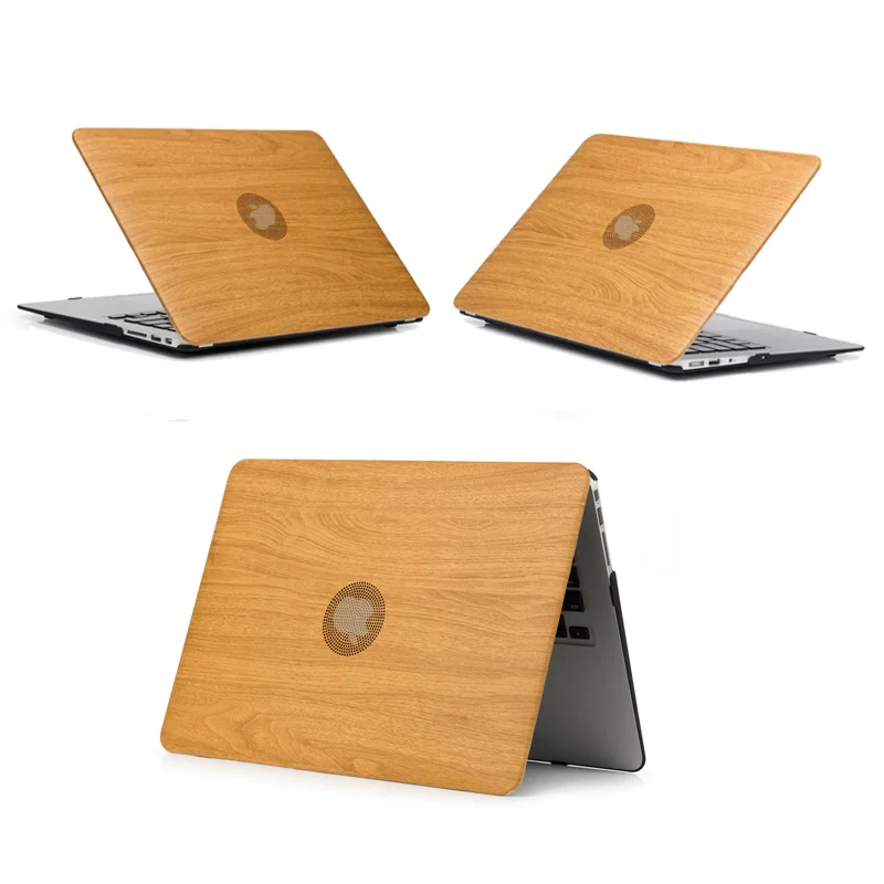 Анти-настоящая зернистая древесина/Кристальный чехол для ноутбука Apple MacBook Air Pro retina 11 12 13 15 для mac book Pro 13,3 15,4 дюймов с Tou - Цвет: 02-New wood